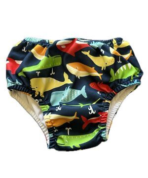 Green Sprouts Baby Colorful Whale League Reusable Absorbent Swim Diaper 24M